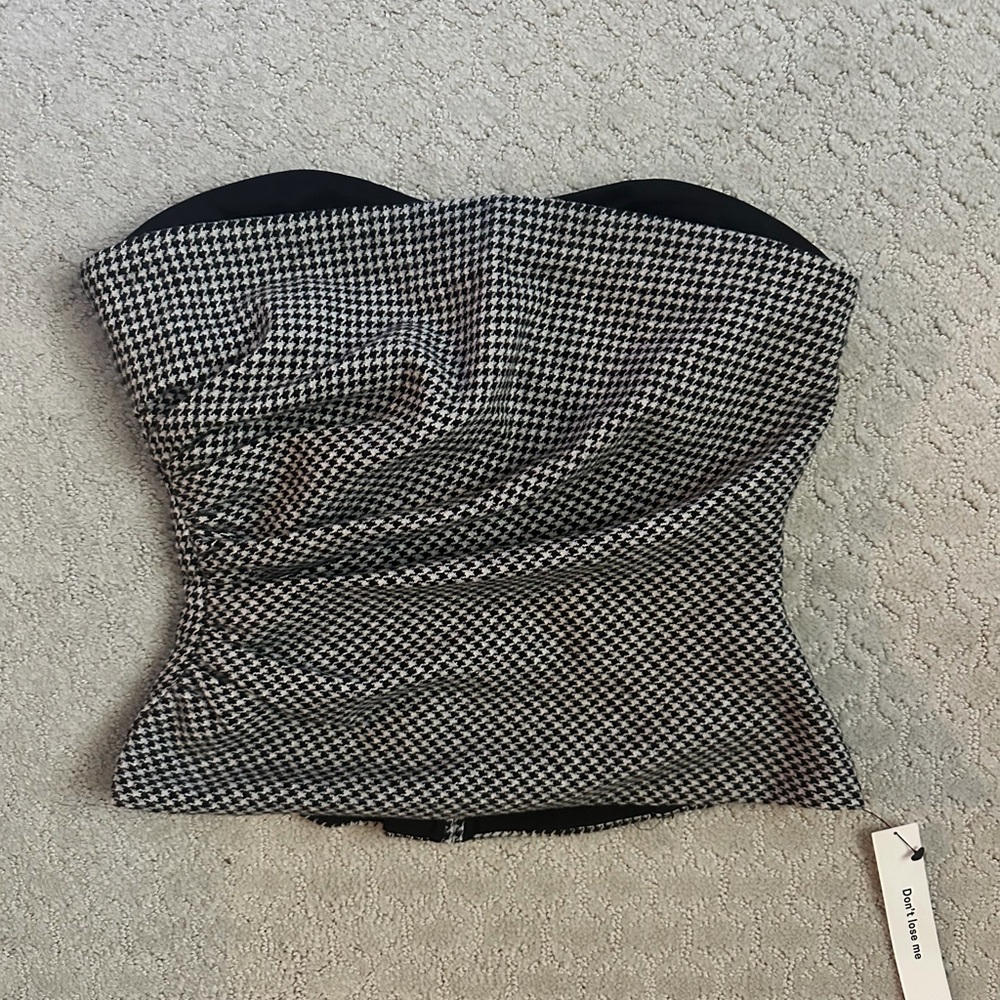 Reformation Haylee Houndstooth Top